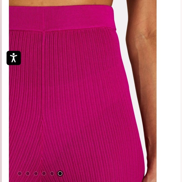 CULT GAIA Dalia Rib Knit Flared Pants Medium Pink Fairycore split hem pant Rush - Picture 5 of 11